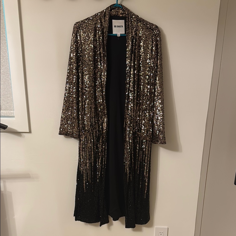 BB Dakota Gold and Black Sequin Cardigan